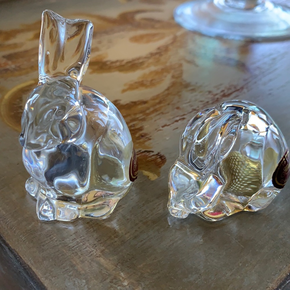 Gorham Fine Crystal Bunny Salt & Pepper Shakers🐰 Perfect for Easter gatherings